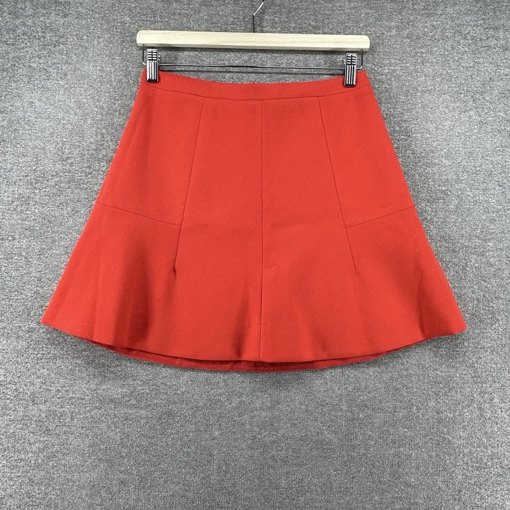 J Crew Skirt Women Size‎ 2 Red Lined Zip Casual